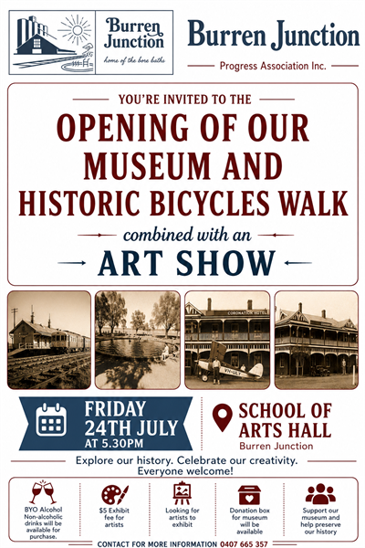 Opening of our Museum and Historic Bicycles Walk combined with an Art Show